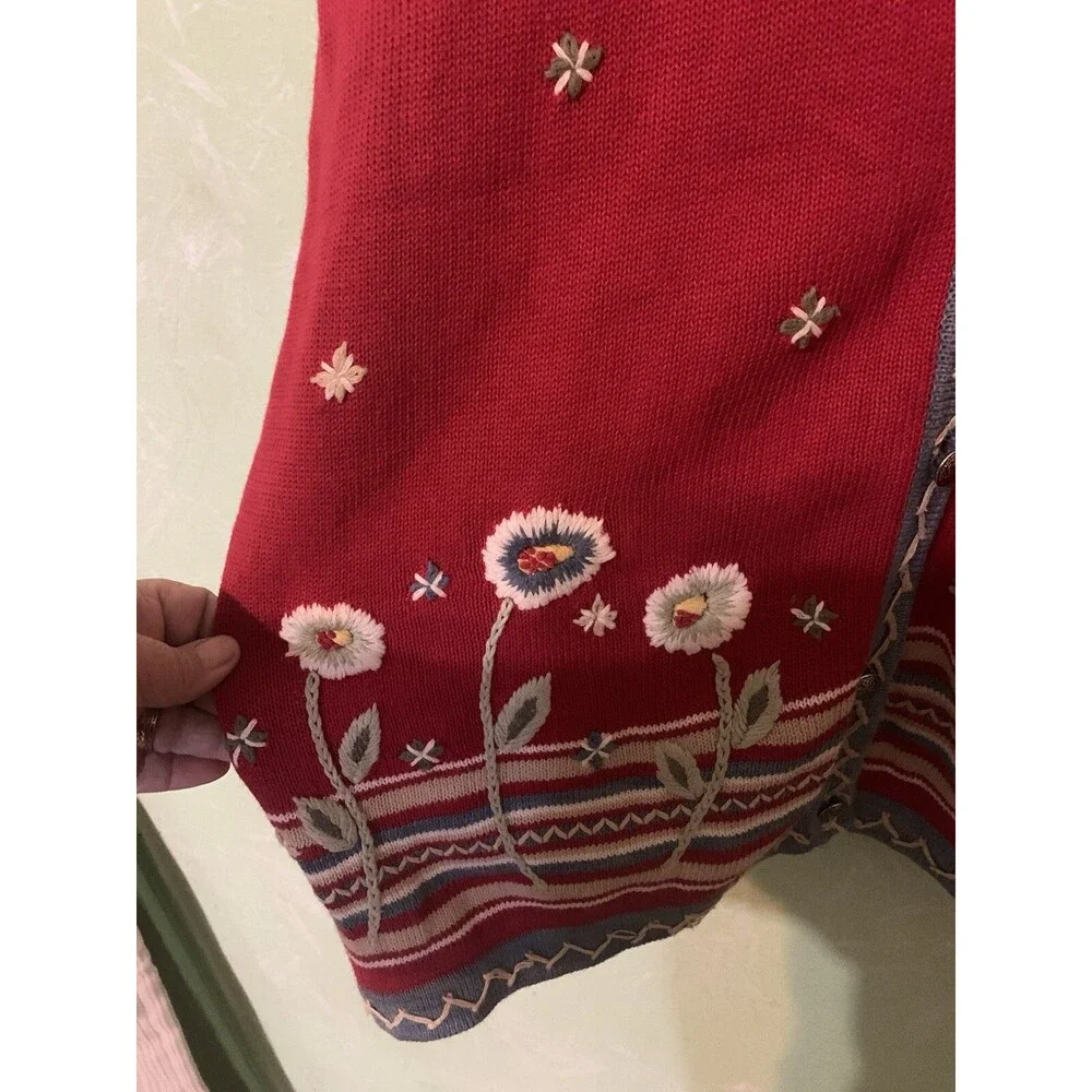Vtg. Koret City Blues Embroidered Sweater Vest